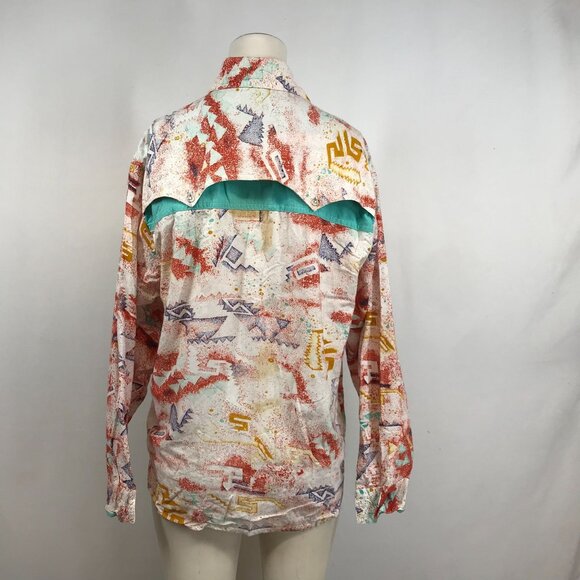 VINTAGE MINE & BILLS OUTFITTERS - WOMEN'S LARGE - WESTERN BUTTON SHIRT 90'S - Picture 3 of 5
